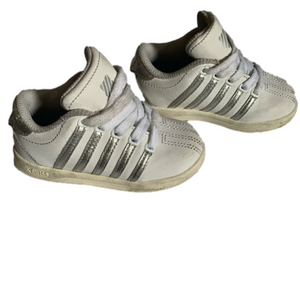 K-Swiss White Shoes Silver Accents Size 6.5